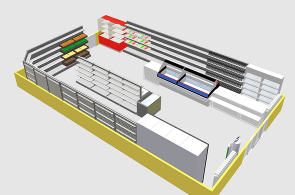 Проектирование магазина. Проект размещения стеллажей для Вашего магазина