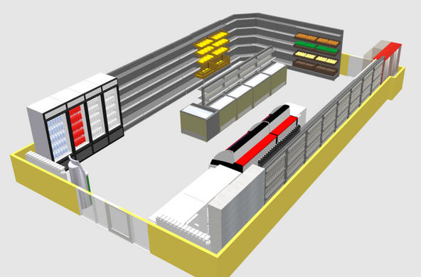 Проектування магазину. Проект розміщення стелажів для Вашого магазину
