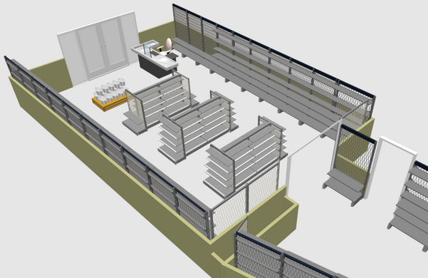 Проектирование магазина. Проект размещения стеллажей для Вашего магазина