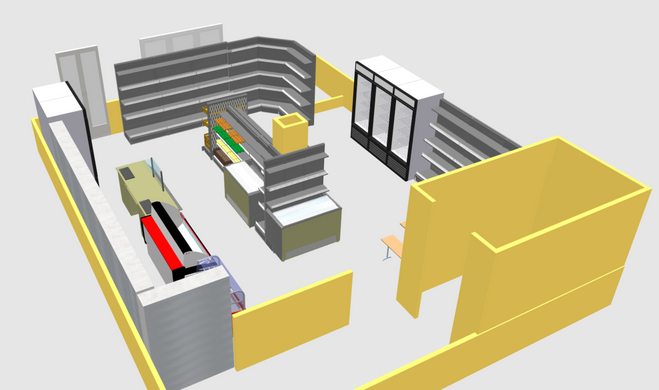 Проектування магазину. Проект розміщення стелажів для Вашого магазину